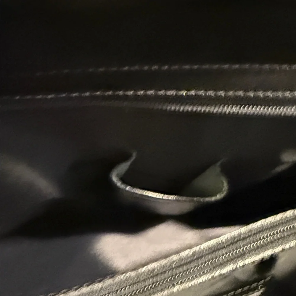 Elegant Black Leather Briefcase Messenger Laptop Executive bag shoulder strap